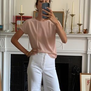 Pink silk Broadway and Broome top